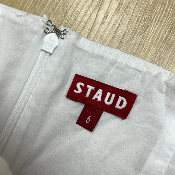 Staud White Elio Midi Dress, SIZE 6 1657 - Picture 8 of 9